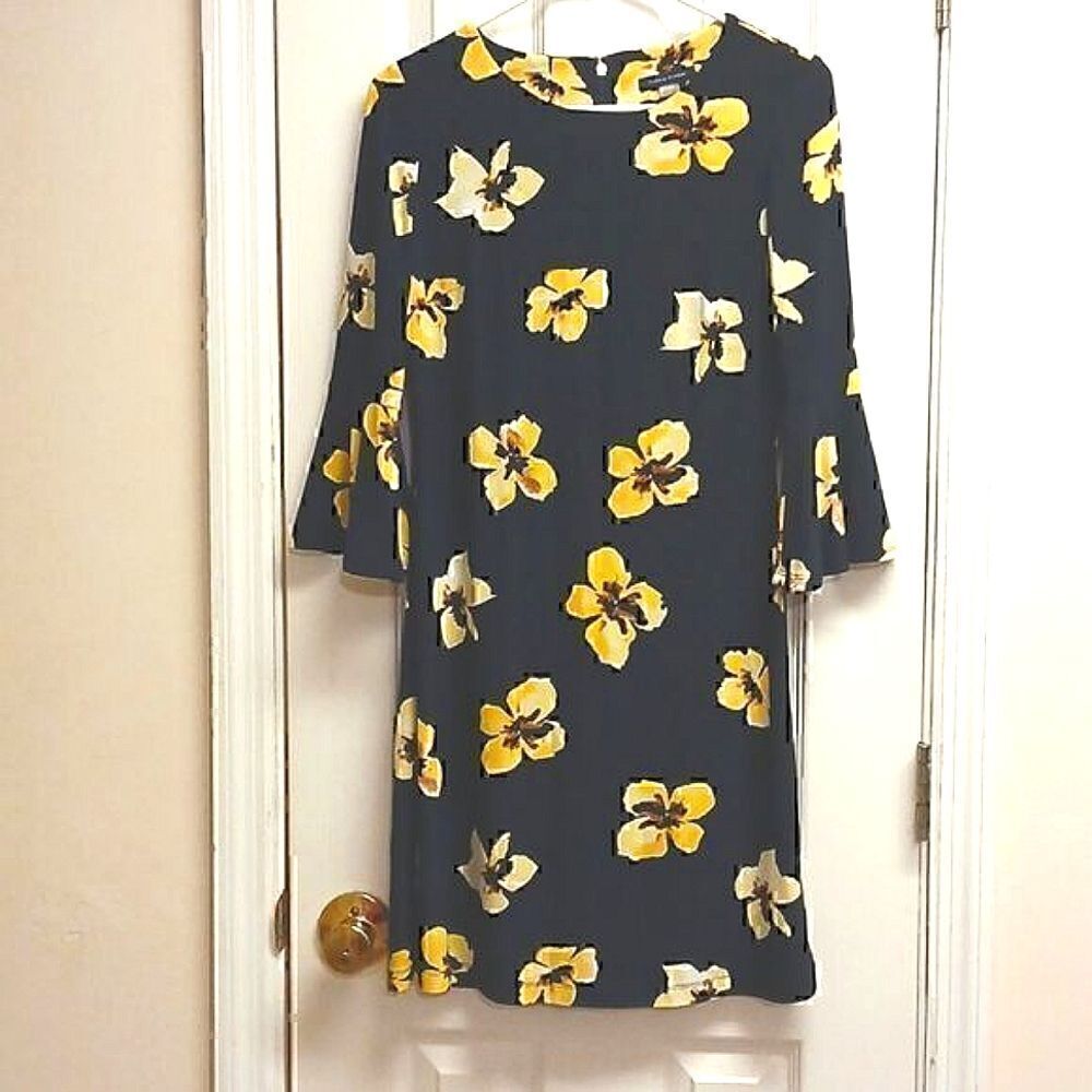 TOMMY HILFIGER FLORAL DRESSY DRESS Black Size 2